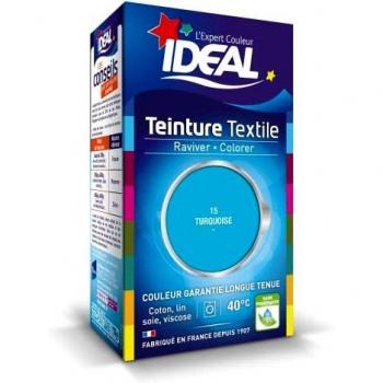 Teinture líquida para textil - Turquesa - 40 ml con fijador - Ideal para algodón, lino, seda y viscosa - Fabricación francesa