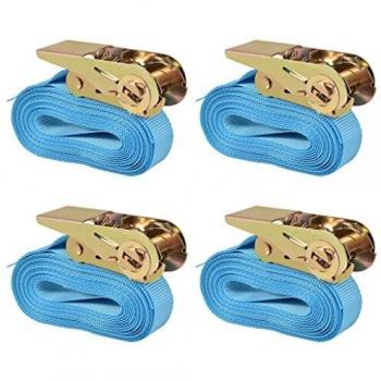 vidaXL Correas de sujeción de trinquete 4 uds 0,8 Ton 6mx25mm azul