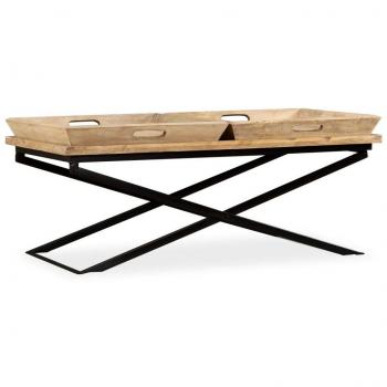 vidaXL Coffee Table Solid Mango Wood 110x55x42 cm