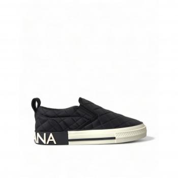 Dolce & Gabbana Black Quilted Slip On Low Top Sneakers Shoes - EU35.5/US5
