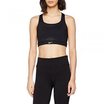 NIKE Impact Bra Sports Bra, Mujer, Black/Volt Glow/Volt Glow, M