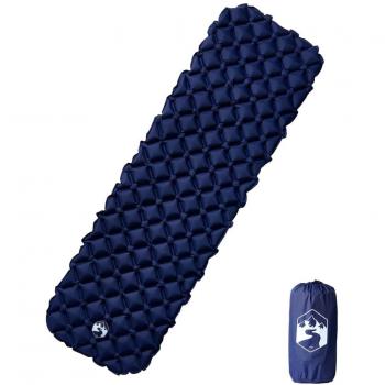 Colchón Inflable de Camping para 1 Persona, Color Azul Marino, Dimensiones 190x58x6 cm