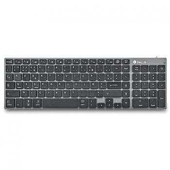 NGS Fortune BT Teclado Inalámbrico Multidispositivo compatible con Bluetooth, Layout AZERTY Francés, Silencioso, Teclas X-Type, Batería Recargable, Bluetooth 5.0, Alcance