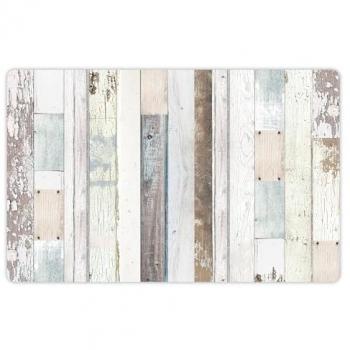 Alfombra de Vinilo Impermeable para Mascotas con Diseño de Tablas de Madera 48x75 cm