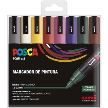 Rotuladores Posca PC-5M Oscuros 8 Colores