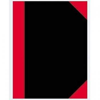 Cuaderno A4 liso, 96 hojas, papel 70 g/m², negro/rojo