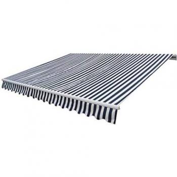 vidaXL Toldo Jardín Plegable 600 cm Motorizado Azul Blanco Patio Terraza Casa