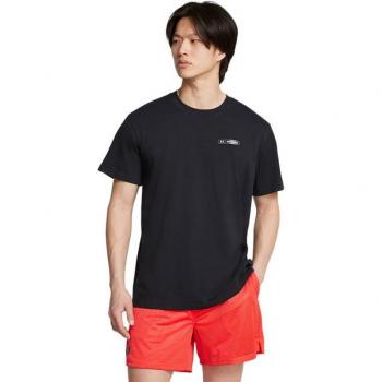 Camiseta de Hombre Under Armour Heavyweight Negro con Etiqueta Armoured de Manga Corta