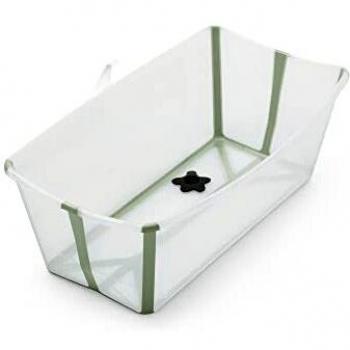 STOKKE® Flexi Bath® - Bañera para bebés, niños pequeños y niños, extremadamente ligera y plegable, color verde transparente