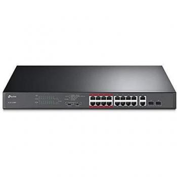 TP-Link TL-SL1218MP 16-Port PoE+ Unmanaged Switch with 2 Gigabit Ports and 2 SFP Slots
