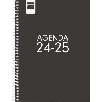 Agenda Escolar Finocam Cool 2024-2025 Semana Vista Horizontal 155x212mm Negro Multilingüe