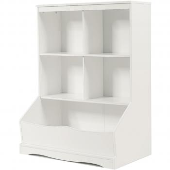 Kids' 3-Tier Multi-Functional Bookcase with 5 Open Storage Compartments - Toy Storage WH