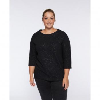 Camiseta de mujer de lurex con manga francesa