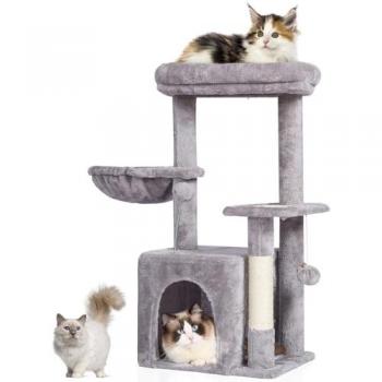 Vevor Indoor Cat Tree Tower, 31.4 with Cat Condo, Sisal Scratching Post, Hammock, Top Perch and Jumping Platform