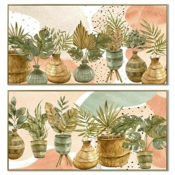 Cuadro DKD Home Decor 103 x 3,5 x 53 cm Maceta Boho (2 Unidades) - Bixoto.com