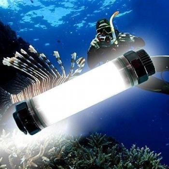 Linterna de buceo, Ryham LED luces de seguridad a prueba de agua linterna subacuática, 360 Lumen lámpara que acampa de la linterna al aire libre, para la excursión la caza de emergencia