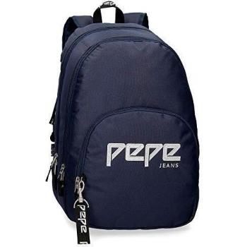 Pepe Jeans Uma Mochila Doble Compartimento Adaptable a Carro Azul 32x44x22 cms Poliéster 20.46L