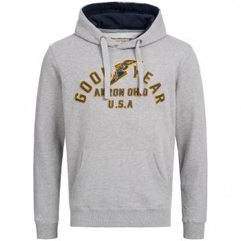 Goodyear Fashion Flying Ohio Sudadera con Capucha, Hombre, Gris Jaspeado, Small