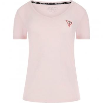 Guess Women's Small Triangle Logo Stretch T-Shirt, White, Size S