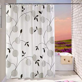 ALHXF Cortina De Ducha Cortinas De Baño Impermeable - 180 X 200cm PEVA Prueba de Moho Impermeable al Baño,Antimoho,Antibacteriano,con 12 Ganchos