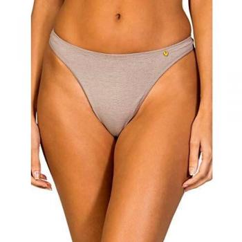 ZD ZERO DEFECTS Tanga Hilo de Soja -Cómodo y Sensual - Color Visón - - Talla 40