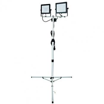 Proyector LED Doble sobre Trípode Electraline 63445, 2 x 50W, Luz Natural 4000K, 3500 LM, IP65