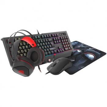 Set de teclado, ratón, auriculares y alfombrilla Genesis Cobalt 330 RGB 4 en 1 (teclado inglés)