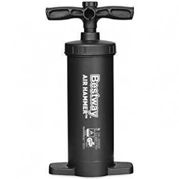 BESTWAY 62086 - Inflador Manual Air Hammer Inflation Pump 37 cm con Movimientos de Arriba a Abajo con Manguera Flexible con Tres Boquillas para Diferentes Válvulas
