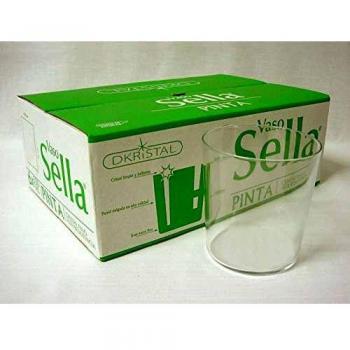 Dkristal Lote 6 Vasos Cristal Transparente Sella 350ML Pinta