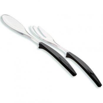 Gimex 550/675 - Cubiertos de ensalada para camping, color negro