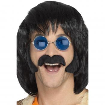 Disfraz de Hippie Negro con Patillas y Bigote Porkchop