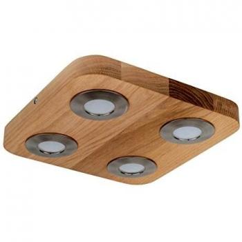 Lámpara de Techo LED Sunniva 4 Focos Madera de Roble