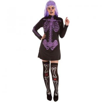 Disfraz de Esqueleto Morado para mujer