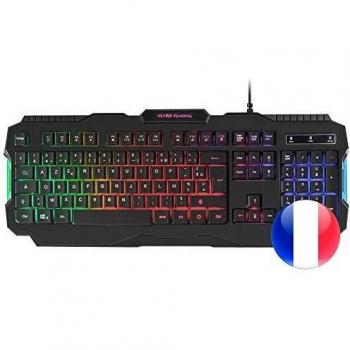 Mars Gaming MRK0FR, Teclado Gaming, Iluminación RGB Rainbow, Antighosting, Idioma Francés