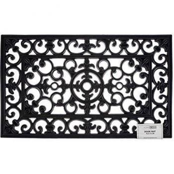 William Armes 2481202 - Felpudo de goma rectangular, 75 x 45 cm, efecto de hierro