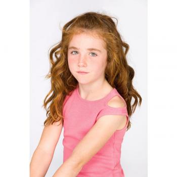 Camiseta de niña rosa sin mangas con aberturas en hombros - 3-4 años