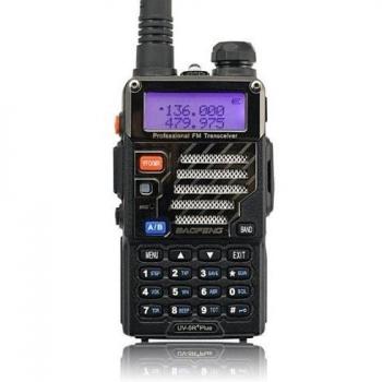 Baofeng UV-5R Plus/UV5R+ Qualette Serie 136-174/400-480MHz 2M/70cm Ham Two-way Radio, Dual-Band, Dual-Display, Dual-Standby,18CM/7FT Impulsado Antena