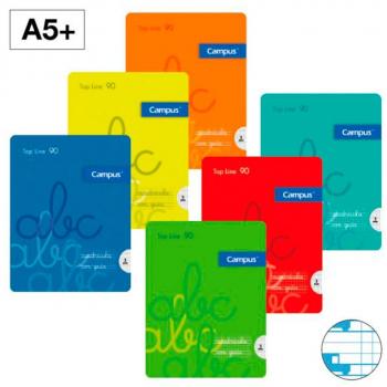 Pack 6 cuadernos A5 48 hojas 90g cuadrícula pautada 4 mm