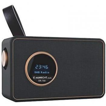 Albrecht DR 750 Radio DAB+/FM Portátil con Bluetooth y Batería, Color Negro
