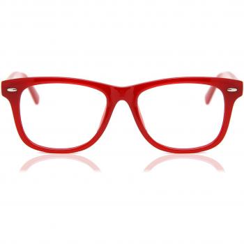 Square Full Rim Plastic Kids' Prescription Glasses - Burgundy - Size 45 - Free Lenses - Blue Light Block Available - SmartBuy Kids