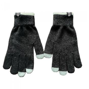 Guantes de punto Fulham FC unisex para adultos en color negro/blanco, talla única, con diseño del escudo y tecnología táctil