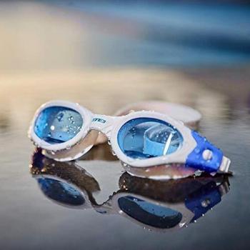 Gafas de natación Zone3 Apollo - Blanco y azul, anti-vaho, ajuste cómodo, protección UV, lentes panorámicos