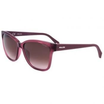 Police SPLG44 Unisex Sunglasses, 56mm, UV Protection, Red Acetate