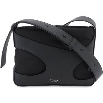 Ferragamo Men's Black Cut-Out Shoulder Bag - One Size