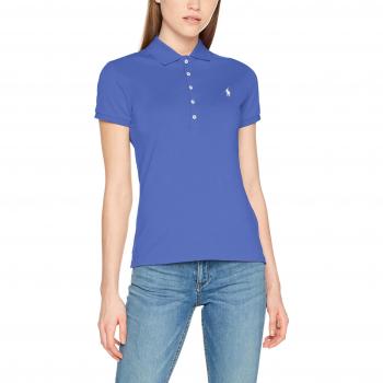 Polo Ralph Lauren Julie Skinny-Short Sleeve-Knit, Polo Para Mujer, Blau