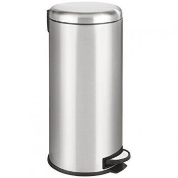 Papelera de cocina WENKO Leman, 30 litros, acero inoxidable, con pedal y cierre fácil