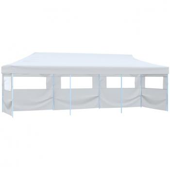 Carpa Plegable Pop-up con 5 Paredes Laterales Blanco 3x9 m
