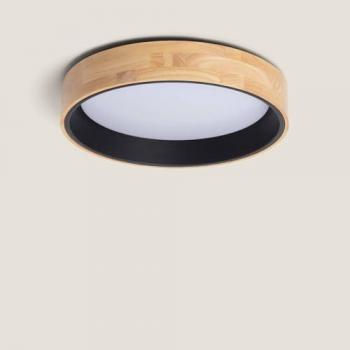 Plafón LED Circular de Madera 20W Ø470 mm con Temperatura de Color Seleccionable Dari