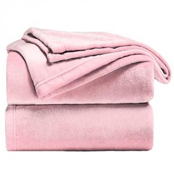 Manta de Sofá de Terciopelo 100% Microfibra Suave Sedalina Rosa 130x160 cm - Confort Premium para Salones y Dormitorios