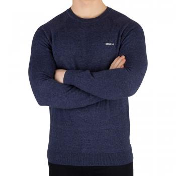 Superdry Hombre Tejido de algodón de Etiqueta Naranja, Azul, X-Large